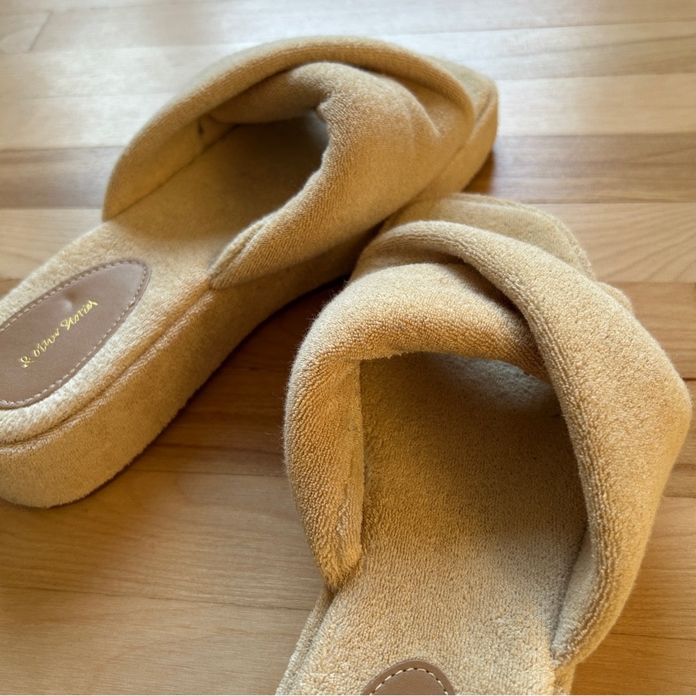 & Other Stories Beige Platform Terrycloth Slides Sandals Size 38 - Picture 10 of 11